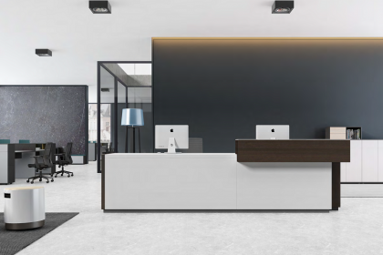 現代高檔板式辦公前臺