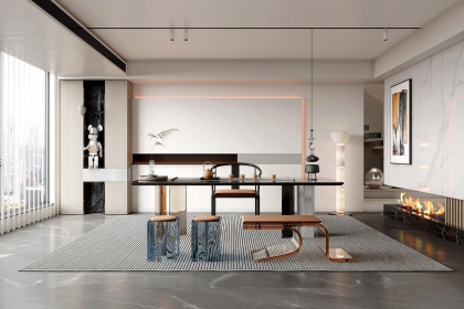 現代時尚玻璃茶幾