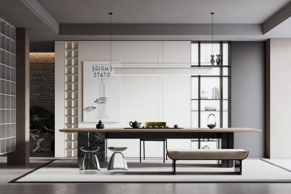 現代時尚玻璃茶幾